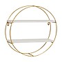 Mind Reader Metal Floating Round Wall Shelf, 15.5" x 3.81" x 16", White/Gold (MDGCIR-WHT)~#|#~1D28AF2B-7437-4E17-925AEDC6901E8814_sc7