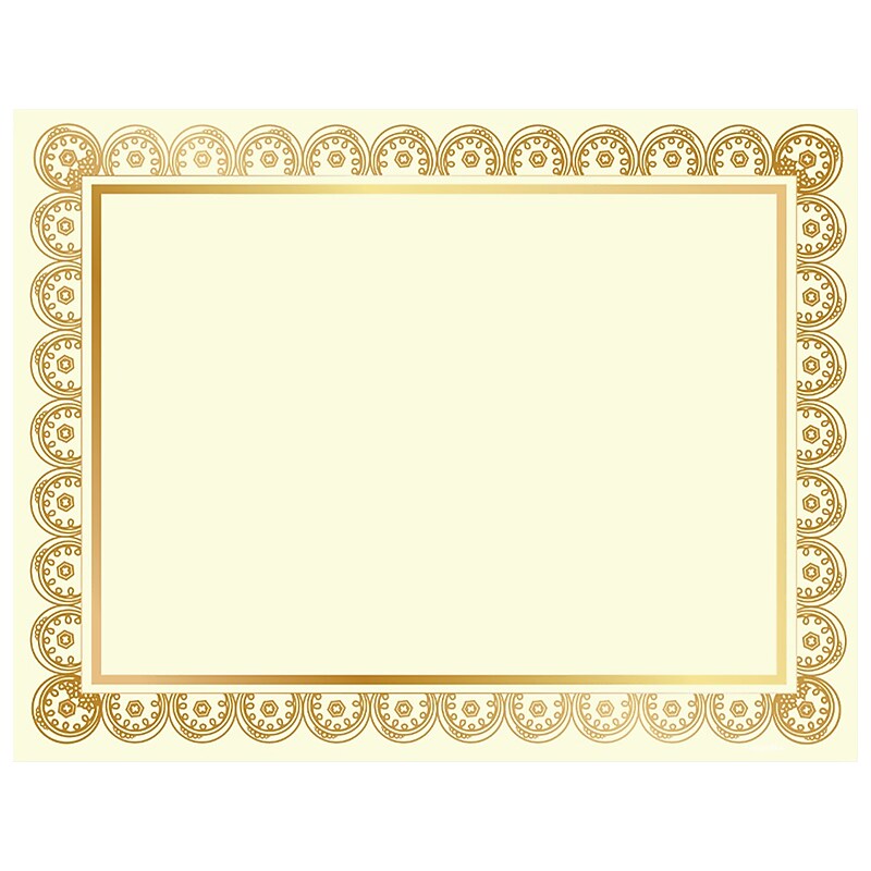 Geographics Medallion Certificate, 11" x 8.5", Ivory/Gold, 15/Pack (47830) image 1