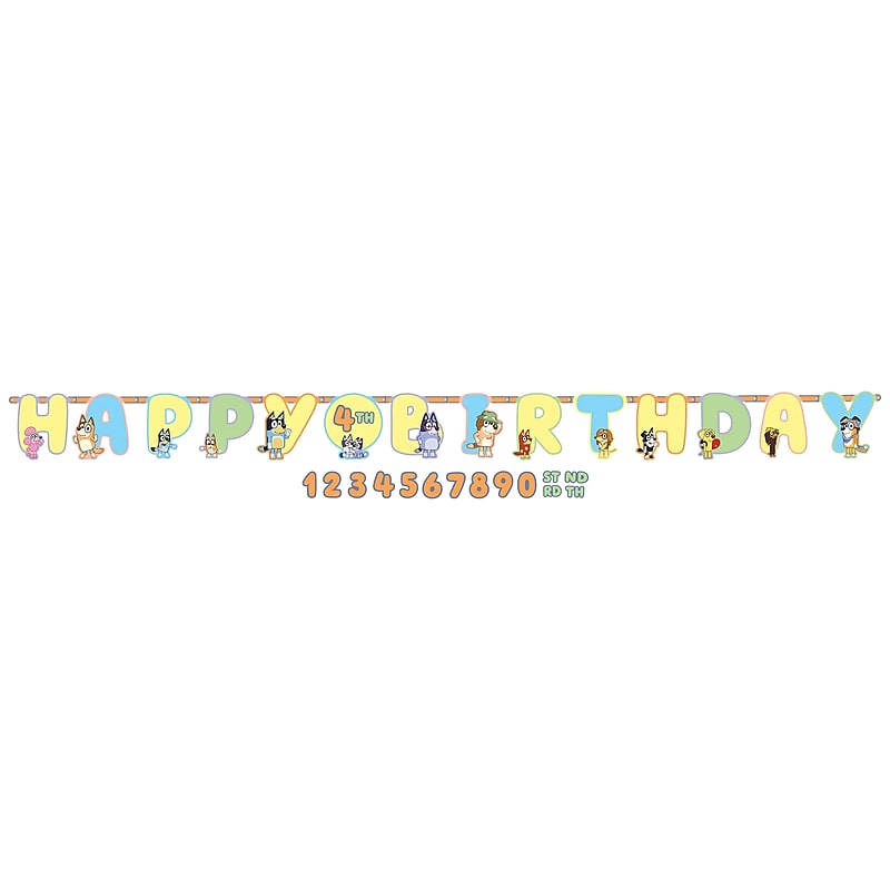 Party City Bluey Add-An-Age Birthday Banner (AM123068-NS) image 1