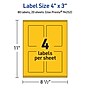 Avery Laser/Inkjet Rectangle Multipurpose Labels, 4" x 3", Bright Yellow, 80/Pack (94252)~#|#~1D43E9F8-E769-4F5D-A1812D457F333404_sc7