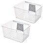 iDESIGN Wall Mounted Large Stackable Plastic Storage Bin, 8" x 15"x 12.5", Clear, 2/Pack (29170M2)~#|#~1D45F168-0A1F-45F8-A2214F88E62FAD2D_sc7