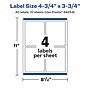 Avery Laser/Inkjet Rectangle Multipurpose Labels, 3.75"  x 4.75", Glossy White, 40/Pack (94254)~#|#~1D4C29C4-30AF-4CD0-9B4781EEF91D2D3E_sc7