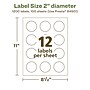 Avery EcoFriendly Round Labels, 2" diameter, Matte White, Laser/Inkjet, 1200 Labels/Pack (93593)~#|#~1D517FB5-CBB4-49C3-900AC1AD4652625B_sc7