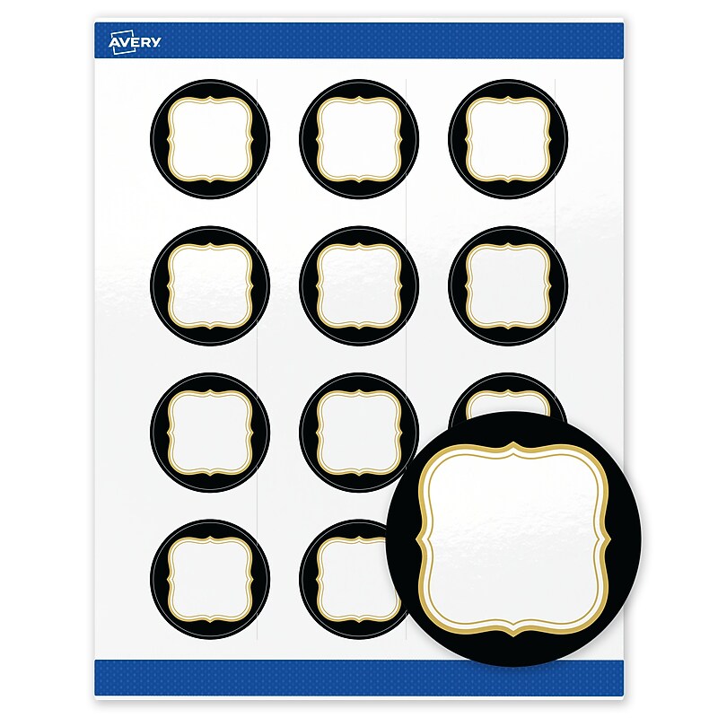 Avery Round Laser/Inkjet Multipurpose Labels, 2", White, 120/Pack (19479370884) image 1