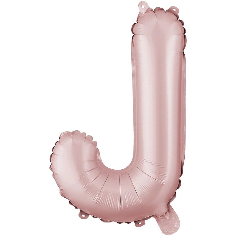 Party City (Air-Filled) 16" "J" Foil Balloon, Dusty Rose (AM 1 100077-92) image 1