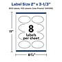 Avery Laser/Inkjet Multipurpose Oval Labels, 3.33" Dia, Glossy Clear, 800/Box (94056)~#|#~1D58C0AD-CBEC-4343-B2C4746F0CA83CE5_sc7