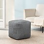 Anji Mountain Branford Ivory Gray Fabric Square Pouf Ottoman (AMBPF108-1818)~#|#~1D5F441D-7A0A-4FB2-8577CF176FECC02E_sc7