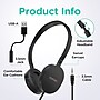 VentureX K22 Stereo Kids Learning Phone & Computer Headphone, 3.5mm & USB-A Adapter, Black (VHPK22BD2)~#|#~1D61FEB7-B041-45AF-AD8509EEB3A7A2BD_sc7