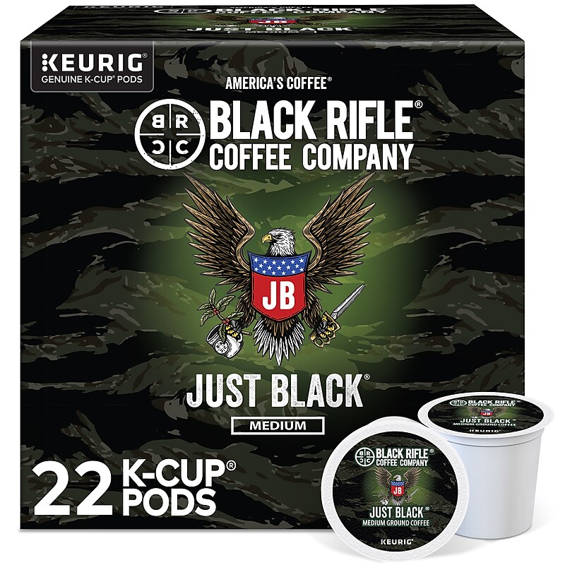 Black Rifle Coffee Company Just Black Coffee Keurig® K-Cup® Pods, Medium Roast, 22/Box (5000384042) image 1