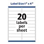 Avery Laser/Inkjet Multipurpose Rectangle Labels, 1" x 4", White, 200 Labels/Pack (94202)~#|#~1D662CD2-A683-4E07-810362F4089460A9_sc7