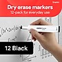 Staples Remarx Dry-Erase Markers, Chisel Tip, Black, 12/Pack (29211-CC)~#|#~1D698C4E-10D6-4A05-91E0EEB45DBB0A64_sc7