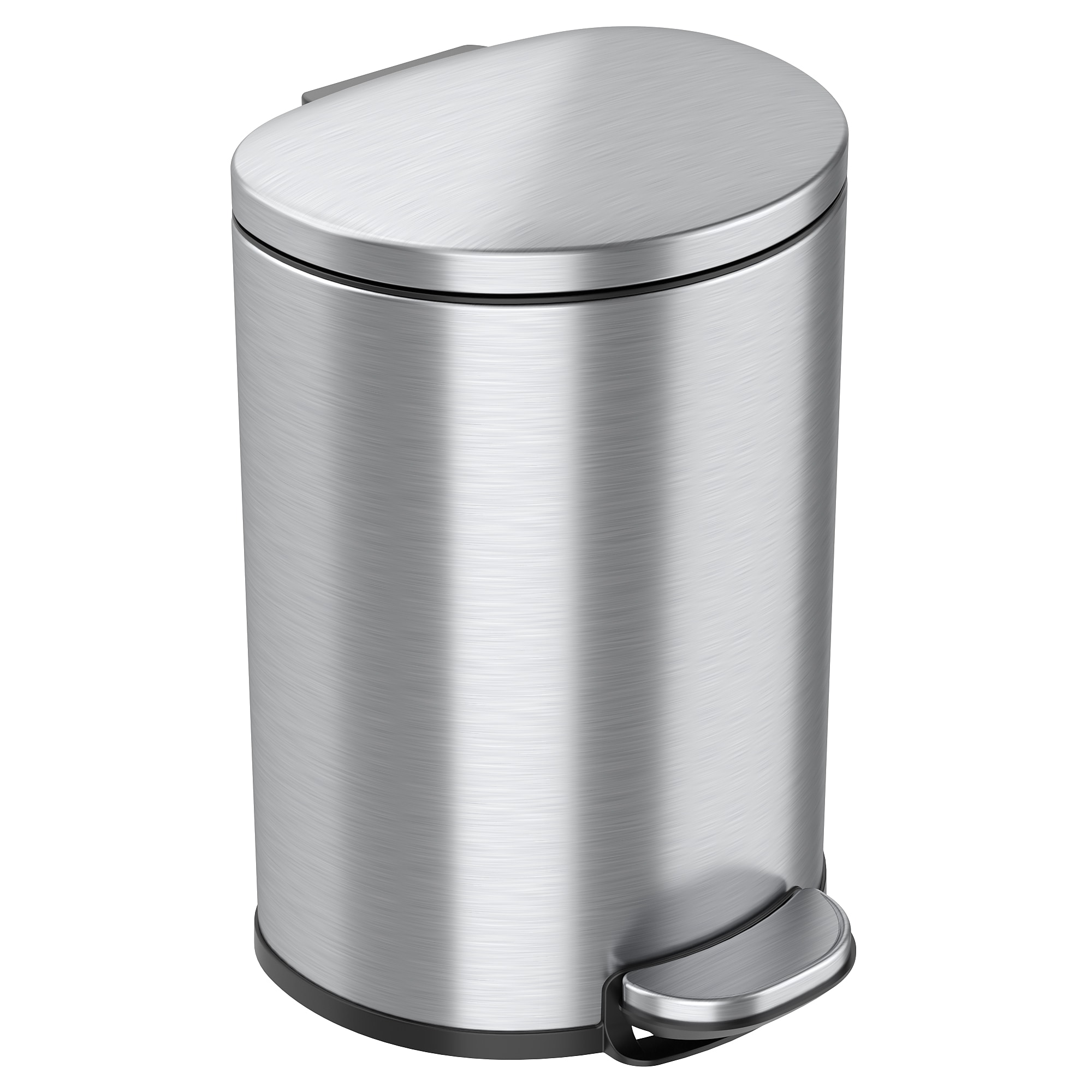 iTouchless SoftStep Semi-Round Stainless Steel Step Trash Can with Hinged Lid, 2.91 Gallon (IP03DSS) Sansujyuku sansujyuku.com