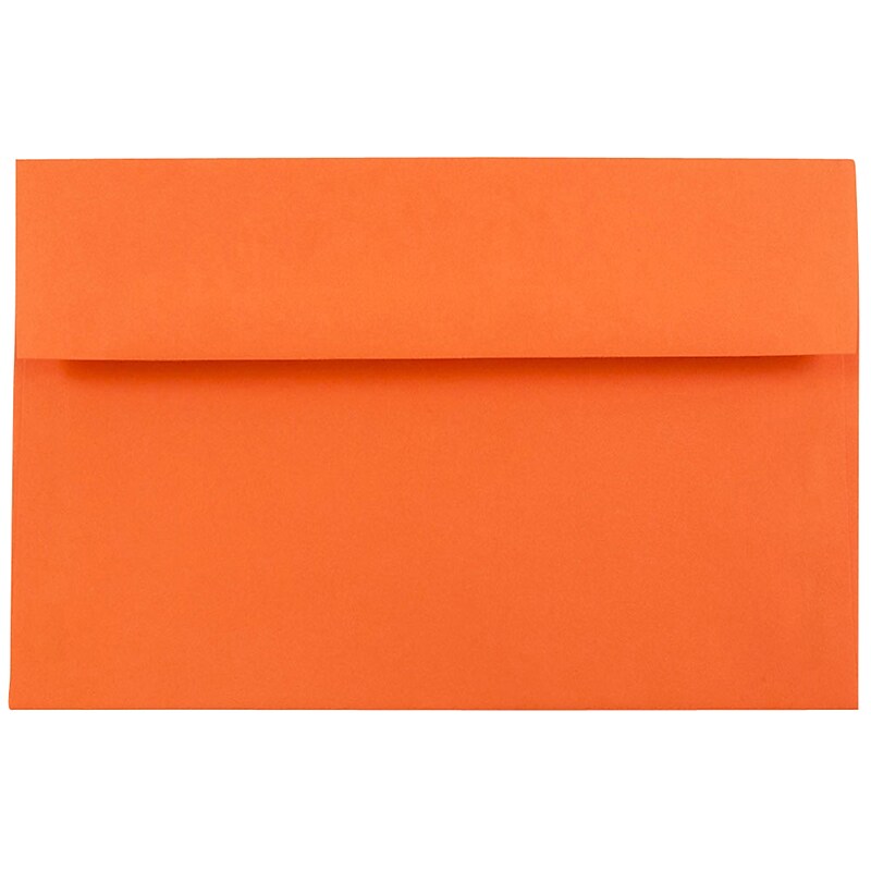 JAM Paper A8 Booklet Envelope 5 1/2" x 8 1/8", Orange, 100/Pack (95740d) image 1