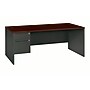 HON 38000 Series Left Pedestal Desk 72"W, Mahogany/Charcoal, 29 1/2"H x 72"W x 36"D~#|#~1D6E3D67-FD40-4A5D-BBC1995727C5C75E_sc7