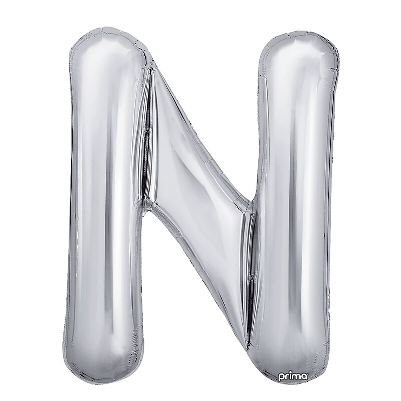 Party City 16" "N" Foil Balloon, Silver, 2/Pack (AM60050277-18) image 1