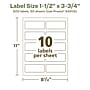 Avery EcoFriendly Rectangle Multipurpose Labels, 1-1/2" x 3-3/4", White, 500/Box (94205)~#|#~1D6EF26D-59B0-4C5D-9BFA3AD831C97FBF_sc7