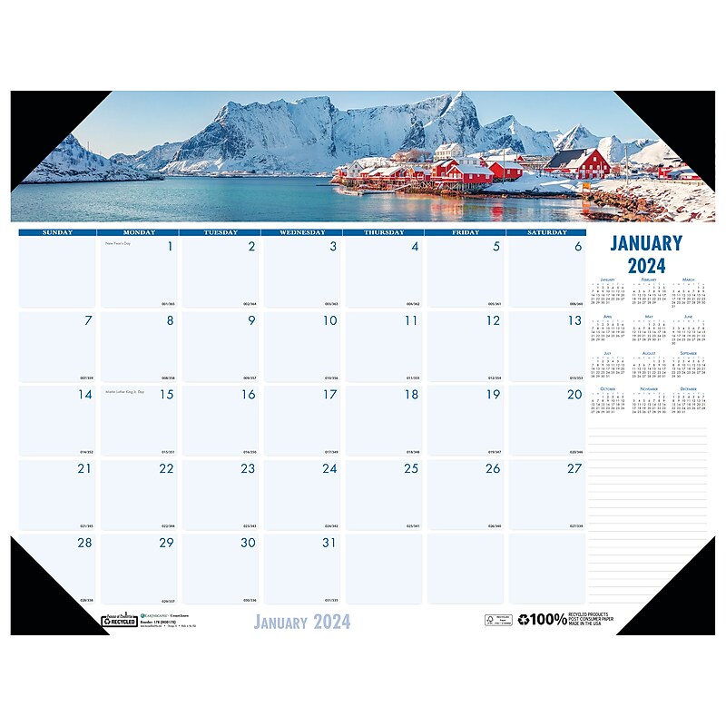 2024 House of Doolittle Coastlines 18.5" x 13" Monthly Desk Pad Calendar (1786-24) image 1