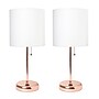 Creekwood Home Oslo Duo 19.5" LED Table Lamp with USB Port, Rose Gold/White Shade, 2/Set (CWT-2013-RG-2PK)~#|#~1D71AE9E-D167-4729-9912C7470F34740E_sc7