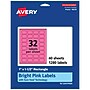 Avery Laser/Inkjet Rectangle Multipurpose Labels, 1" x 1.5", Bright Pink, 1280/Pack (94219)~#|#~1D77B5A8-79ED-42BA-8792CF20470A567A_sc7