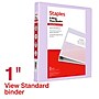 Staples Heavy Duty 1" 3-Ring View Binder, D-Ring, Light Purple (ST63087)~#|#~1D7CEAB2-6E6A-4042-AE828AF3528373A3_sc7