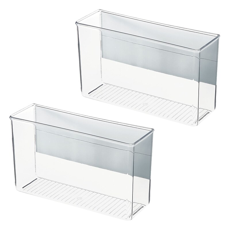 iDESIGN Magnetic Plastic Storage Bin, 6.5" x 3"x 11", Clear, 2/Pack (28016M2) image 1