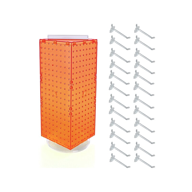Azar 21" x 8" Pegboard 4-Sided Revolving Counter Display, Orange, Each (703385-ORG-4C24) image 1