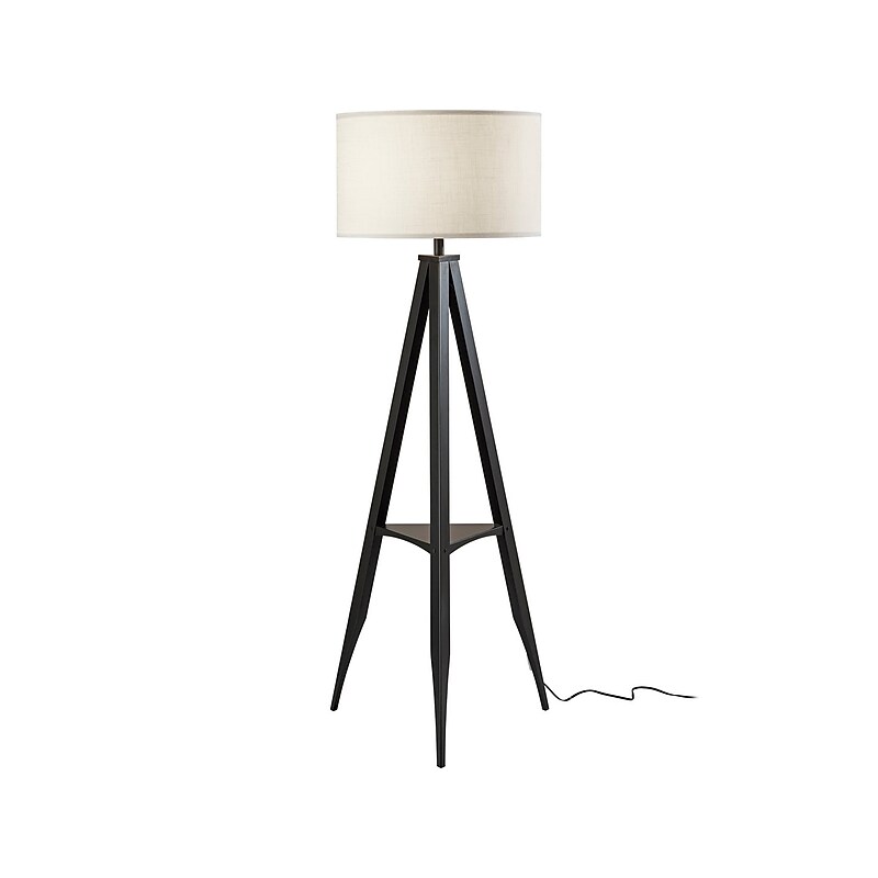 Adesso Warren 61.5" Metal Floor Lamp with Drum Shade (6007-01) image 1