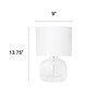 Creekwood Home Round Modern Glass 13.75" LED Table Lamp, Clear/White (CWT-1015-CW)~#|#~1D8E445D-FB66-416C-8B1C9BB67001815C_sc7