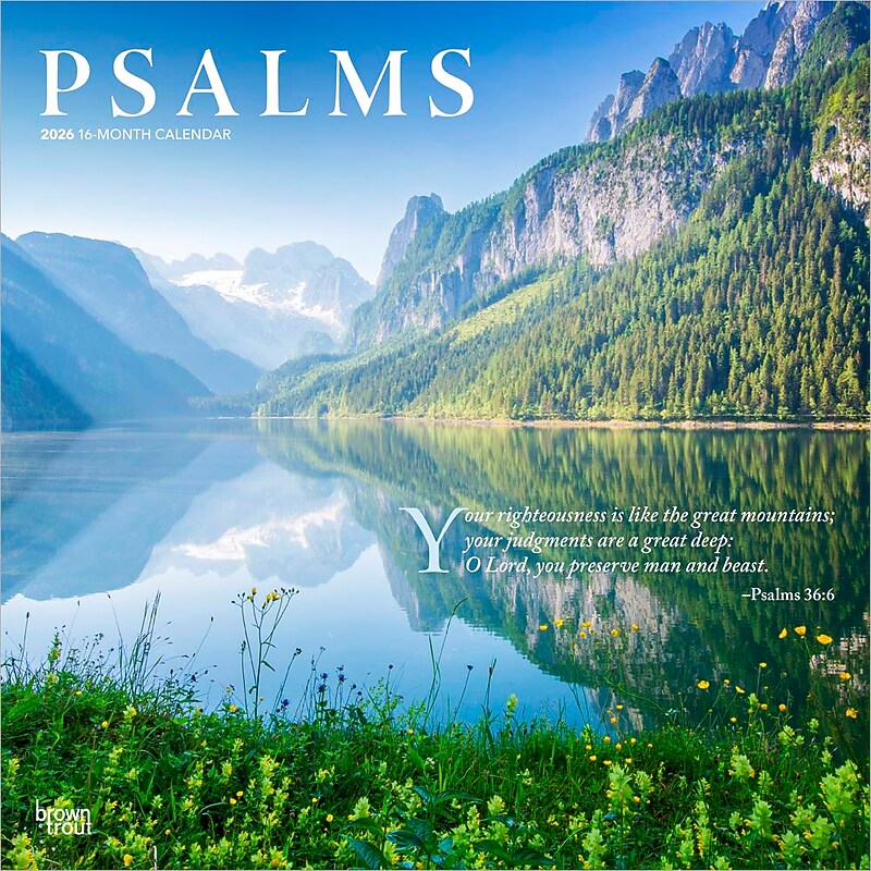 2026 BrownTrout Psalms 12" x 12" Monthly Wall Calendar (9798330705207) image 1
