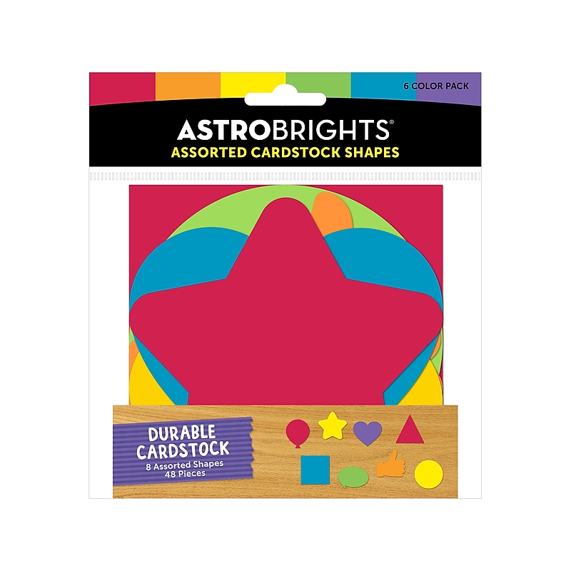 Astrobrights Cardstock Shapes, 48/Pack (91077) image 1