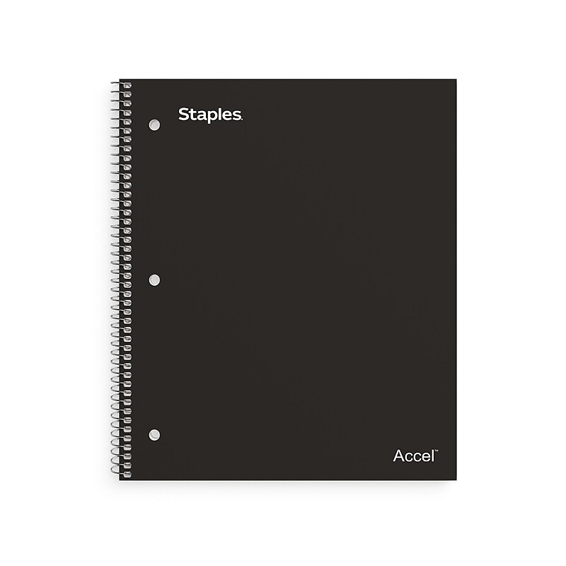 Staples Premium 2-Subject Notebook, 8.5" x 11", College Ruled, 120 Sheets, Black (TR58310) image 1