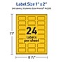 Avery Laser/Inkjet Rectangle Multipurpose Labels, 1" x 2", Bright Yellow, 240/Pack (94220)~#|#~1D9F1434-0FFA-48A2-935A25EB28F6B837_sc7