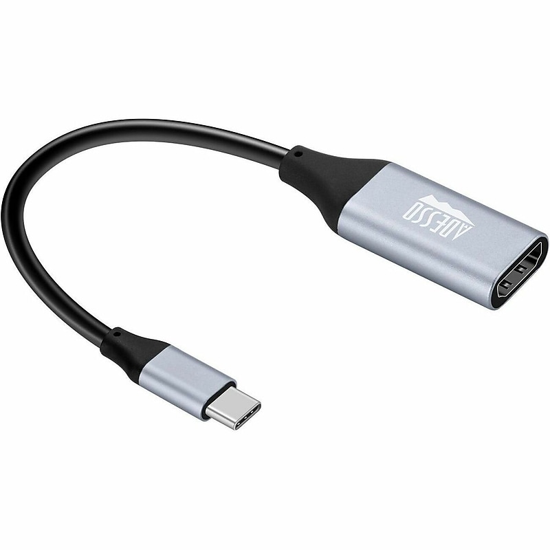 Adesso CyberHub 5010 USB-C To HDMI Audio/Video Adapter, Male to Female, Black/Silver (AUH-5010) image 1