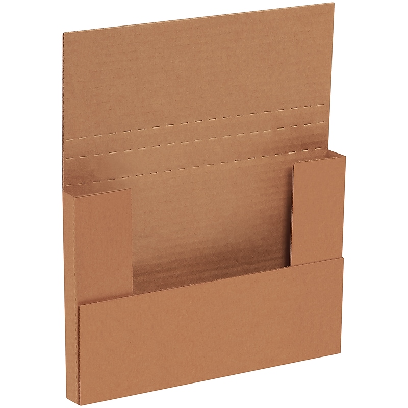 9 5/8" x 6 5/8" x 1 1/4" Easy-Fold Mailers, Kraft, 50/Bundle (M961K) image 1