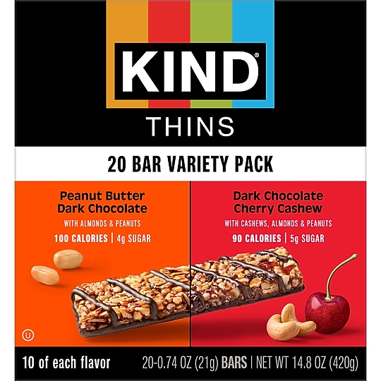 KIND Thins Gluten Free Nut Bar Variety Pack, 14.8 oz., 20 Bars/Box (41891)~#|#~1DB01A4A-2DD1-4209-864FBFB299E359B2_sc7