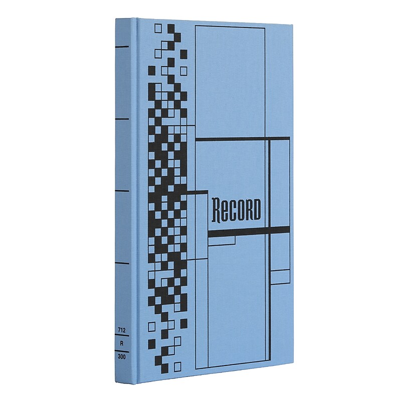 Adams Record Book, 1 Column, 8.30" x 12.60", Blue, 300 Sheets/Book (ARB712CR3) image 1