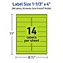 Avery Printable Rectangle Multipurpose Labels, 1-1/3" x 4", Bright Green, 280/Pack (94206)~#|#~1DBDE512-3C78-40BB-9B03BF5D9D0205C9_sc7