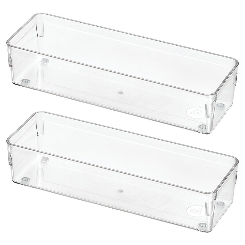 iDESIGN 2-Piece Plastic Drawer Organizer, Clear (28031M2) image 1