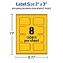 Avery Laser/Inkjet Rectangle Scalloped Multipurpose Labels, 2" x 3", Bright Yellow, 640/Box (94267)~#|#~1DC3E3BF-93D5-45BE-B7C15F64B4BBE617_sc7
