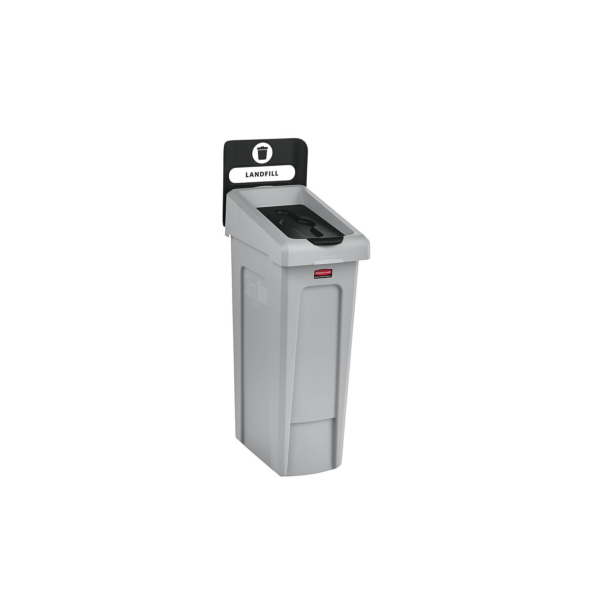 Rubbermaid Slim Jim Single-Stream Recycling Station, 23 Gallon, Gray/Black (2185053) Simolary simolary.com