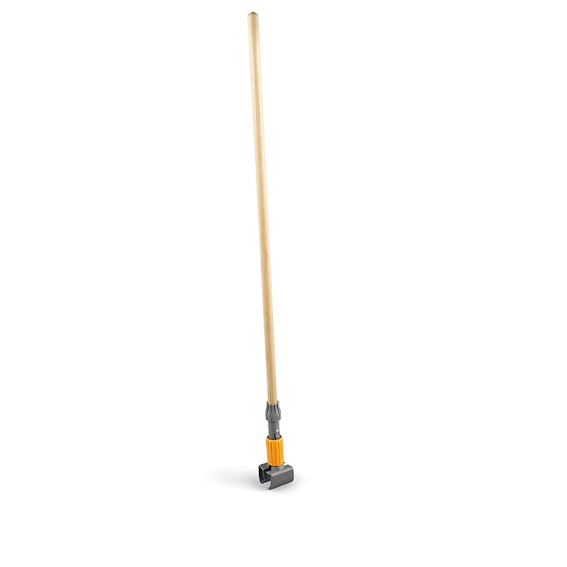 Coastwide Professional™ 60" Clamp Style Wood Wet Mop Handle, Plastic Head (CW61060-CC) image 1