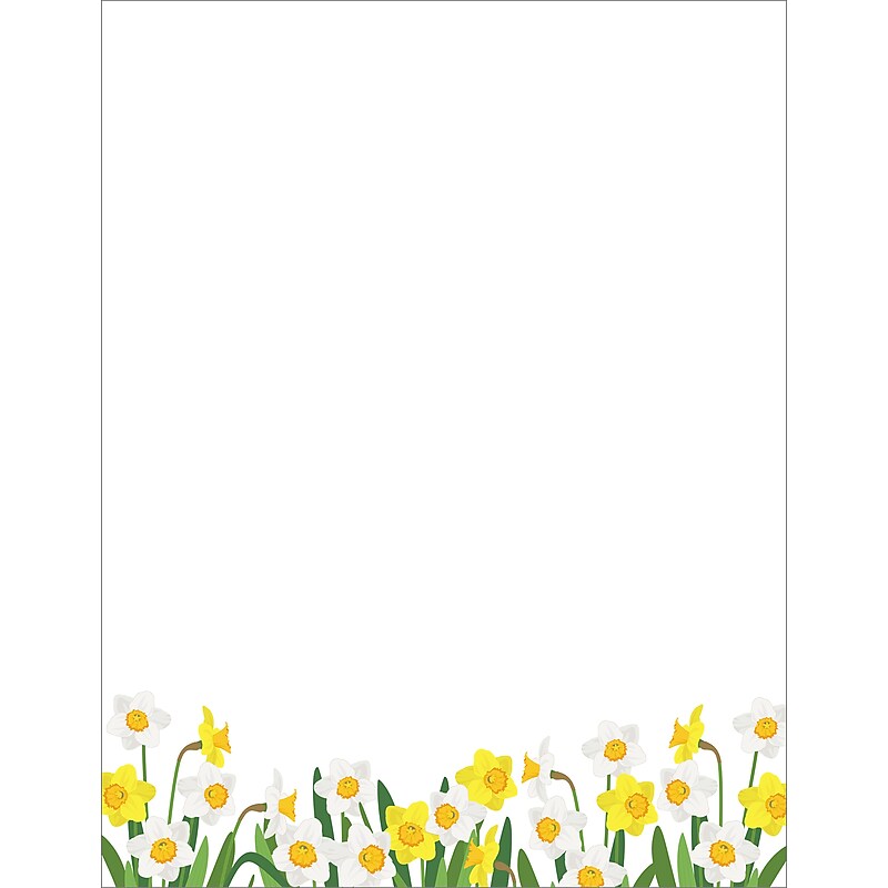 Great Papers Daffodil Meadow Delight Everyday Letterhead, Multicolored, 50 Sheets/Pack (2025005) image 1