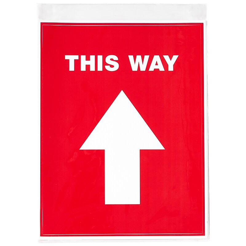 Avery Directional "This Way" Preprinted Floor Decals, 8" x 10.5", Red/White, 5/Pack (83091) image 1