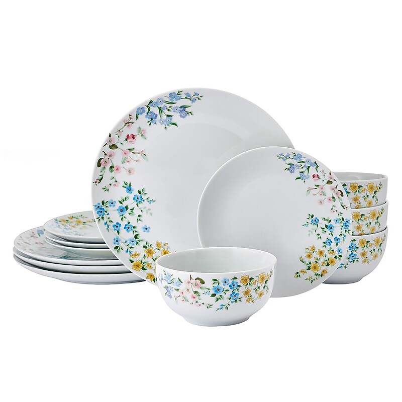 Studio Nova Porcelain Dinnerware Set, Fiona Floral, 12 Piece image 1