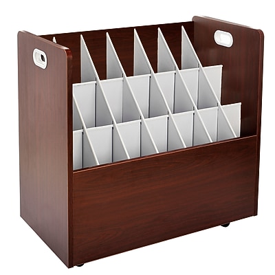 AdirOffice 21-Slot Mobile Roll File, 28.5″H x 30″W x 15.75″D, Mahogany (625-MA-KIT1) Simolary simolary.com