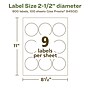 Avery EcoFriendly Round Labels, 2-1/2" diameter, Matte White, Laser/Inkjet, 900 Labels/Pack (93597)~#|#~1DD86927-F3EB-4224-88197EBED38724BD_sc7