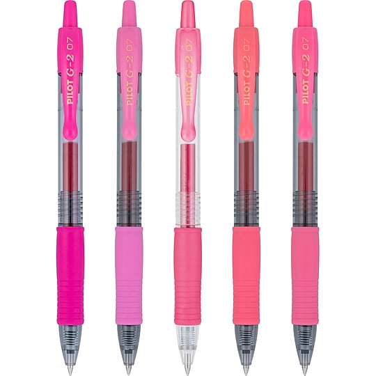 Pilot G2 Pinks Pinks Retractable Gel Pen, Fine Point, 0.7mm, Assorted Ink, 5/Pack (XPO30001)~#|#~1DD9192F-A604-4FB7-839EC63BF98B9611_sc7