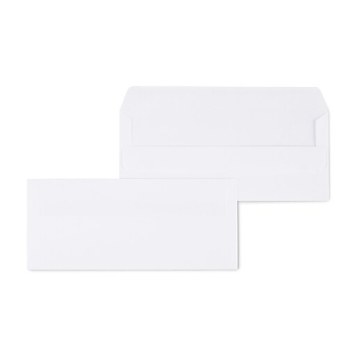 Staples Brand Self Seal 10 Business Envelopes, 4 1/8" x 9 1/2", White