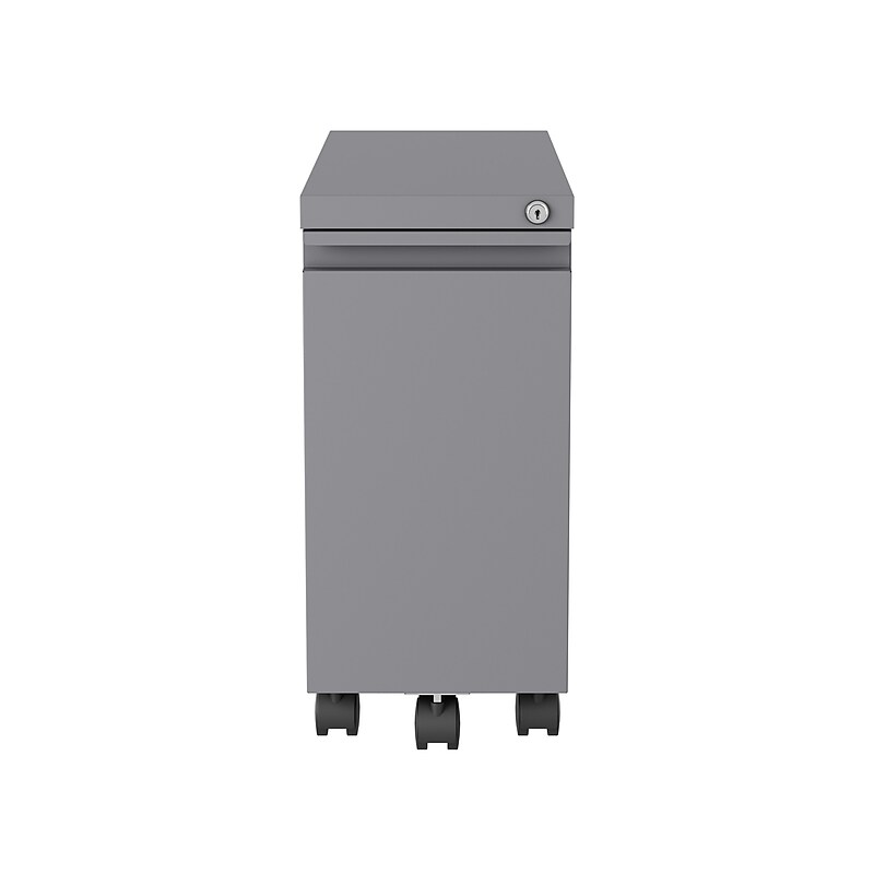 Hirsh 2-Drawer Mobile Vertical File Cabinet, Letter/Legal Size, Lockable, 21.75"H x 10"W x 19.88"D, Arctic Silver (24045) image 1