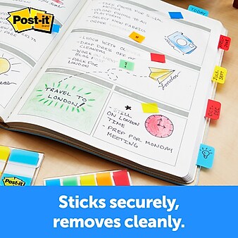 Post-it Tabs, 1" Wide, Solid, Assorted Colors, 88 Tabs/Pack (686-AYPV1IN)